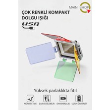 MAİN SHOP Profesyonel Çok Fonksiyonlu 2100 Lümen Mıknatıslı Rgb ve Renk Filtreli Şarjlı LED Projektör / Çalışma Lambası