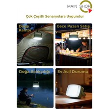 MAİN SHOP Taşınabilir Solar Güneş Enerjili 3 Modlu Kamp Lambası ve Çalışma Işığı Powerbank Özellikli 7X10.5 cm