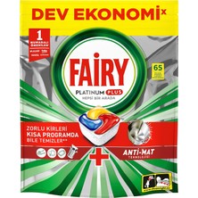 Tr Platinum Plus Hepsi Bir Arada Bulaşık Makinesi Deterjanı Kapsülü 65 Yıkama - Limon