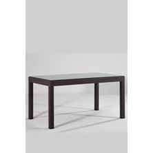 Rattan 90X150 Camlı Kahve Masa - Bahçe&balkon&teras