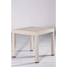 Rattan 80X80 Camsız Cappucino Masa - Bahçe&balkon&teras