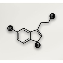 Metal Duvar Sanatı - Serotonin -3d Duvar Silueti Metal Duvar Dekoru Ev Ofis Dekorasyonu Yatak Odas�