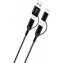 Hp-16 4in1 Çok Fonksiyonlu Hızlı Şarj Kablosu – 60W Pd Destekli Type-C & Usb-A To Type-C & Lig