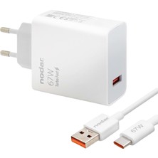 67W Turbo Fast Hızlı Şarj Seti (Usb-A 67W Şarj Başlığı + Type-C Kablo), Turbo Şarj Uyumlu,