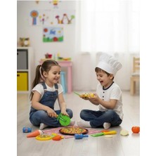Pizza Set 17 Parça Tepsili Kesici Spatula 6 Dilim Pizza Tuz Bisküvi 44X31CM Mutfak Ascilik Oyuncak