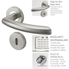 Kazien Paslanmaz Çelik 6063L Kalite Saten Yüzey Yuvarlak Rozetli Galvion Kapı Kolu ve Tüm Bağl
