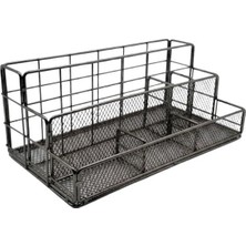 Nikel Metal Mesh Masaüstü Organizer Çok Bölmeli 27X14X11 cm 9515B