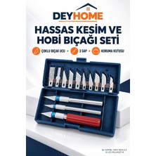 Tr 16 Parça Hassas Hobi Gravür ve Oyma Seti – 3 Saplı 13 Uçlu Maket Bıçağı Neşter Seti