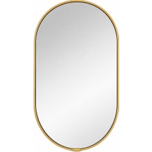 Gold Çerçeveli Dekoratif Duvar Aynası, 30 Cm, Gold Asma Ipli Modern Salon Banyo Antre Makyaj Ayn