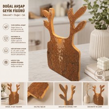 Kassaba Çam Ağacı Geyik Figürü Dekoratif Ahşap Dekor Obje