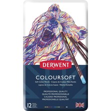 Coloursoft Serisi Kuru Kalem Seti - 12 Renk Metal Kutulu