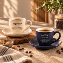 Earth 2'li 90 cc Porselen Espresso Kahve Fincan Takımı Asorti Set
