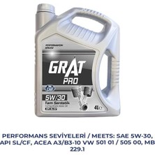 Motor Yağı 4 Litre 5W-30/4 Tam Sentetik Api Sl/cf