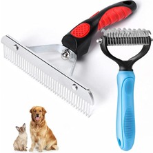 Köpekler Için Astar Tırmığı, Uzun Diş Köpek Tırmığı + Deshedding Fırça Tarağı, Dök�