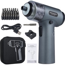 Şarjlı Tornavida Seti 32 Parça, Type C, LED Işıklı, Mıknatıslı, Ev Onarım