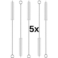 5 Adet Pipet Temizleme Fırçası - Cam Pipet Fırçası - Bambu Pipet Fırçası - Metal Pipet Fır