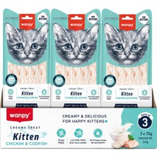 Kitten Tavuklu Morina Balıklı Krema Yavru Kedi Ödülü, 5X14 gr 6927749874072