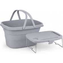 Katlanabilir Piknik Sepeti ve Mini Masa Seti 21 Litre Kapasiteli Ergonomik Taşıma Kulplu Katlanır