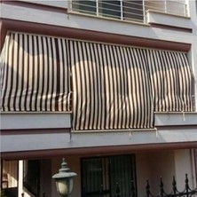 1.sınıf Enxboy Her Ölçü Vardır Çizgili Balkon Perdesi Bağcıklı Gabardin Branda Kumaşı (P