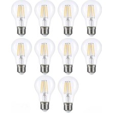 Tr 10'lu Rustik A60 LED Filament Ampul, E27, Gün Işığı