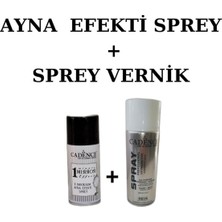Tr Ayna Efekti Sprey Boya ve Sprey Vernik Seti, Gümüş, Cam ve Dekoratif Objeler Için