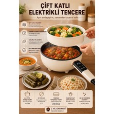 Tr Çift Katlı Dijital Elektrikli Otomatik Yemek Pişirici Tencere 4.5 Litre 32 cm