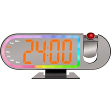 Tr Rgb Işıklı Projeksiyonlu Dijital Alarm Saat 17 Modlu LED Ekranlı Çalar Saat