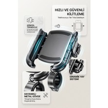 Freedom Style Motorsiklet Telefon Tutucu Sarsıntı Emicili Titreşim Önleyici Gidon Ayna Aparatı Hediyeli