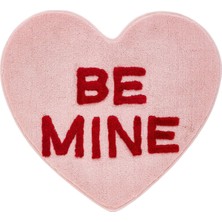 Tr Be Mine Pembe Kalp Halı 35 Inç, El Dokuma Eğlenceli Sevimli Y2K Tasarım Halılar Banyo, Mutfa