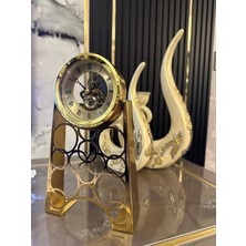 Sleepnova Gold Metal Iskelet Mekanizmalı Retro Masa Saati