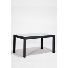 Rattan 90X150 Camlı Antrasit Masa - Bahçe&balkon&teras