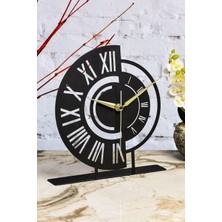 Ruota Siyah Metal Dekoratif Masa Üstü Saati 25X23CM Mms-M
