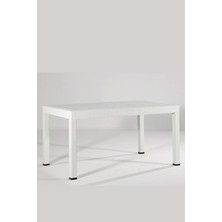 Rattan 90X150 Camsız Beyaz Masa - Bahçe&balkon&teras