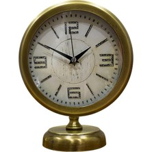 Premium Vintage 25 x 20 cm Eskitme Metal Masa Saati