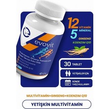 Tr Evovit Multivitamin Tablet, 30 Tablet, Ginseng ve Koenzim Q10, Enerji Metabolizması ve Bağış�