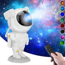 Astronot Galaxy Projektörü Gece Lambası, 8 Farklı Nebula Yansıtma Modu, Yıldız Modlu Gökyüz