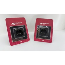 Mutlusan Rita Usb'li Priz 2.4A USB + Type-C Girişli Topraklı Duvar Prizi (Siyah, 2'li Set)