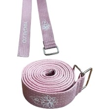 Tr Lotus Çiçeği Baskılı Yoga Kemeri 200 cm x 4,5 CM%100 Pamuklu