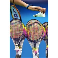 Badminton Raketi 2 Raket 1 Top Seti Unisex, Tek Ebat, 123LYT-56, Siyah