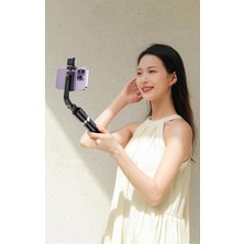 R1S-L Işıklı Telefon Tripod, Bluetooth Kumandalı, Video Çekim Selfie Standı, Siyah R1S-L