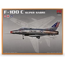 Pm Model North American F-100 C Super Sabre Avcı-Bombardıman Uçağı Plastik Maketi
