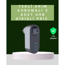 Termal Akım Korumalı 3 Usb'li Güvenli Priz – Akıllı Akım Dengeleme