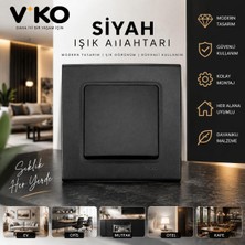 Viko Gece Siyah Işık Anahtarı | Modern Dekoratif Duvar Anahtarı