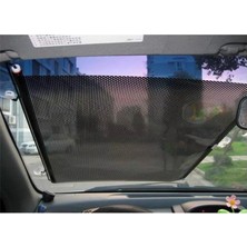 Araç Ön Cam Güneşliği, Otomatik Geri Sarımlı, Katlanabilir, Gözenekli, Vantuzlu (45 x 125 cm