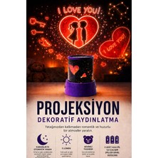 Projeksiyon Dekoratif Aydınlatma Kalp Yıldız I Love You Temalı 3D Yansıtma Gece Lambası 2 Modl