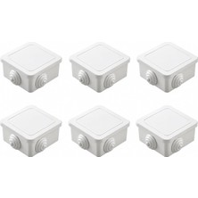 6'li Set Beyaz Kare Buat Kutusu 85X85 mm Pvc Duvar Içi Kablo Bağlantı Kutusu Elektrik Ek Kutusu