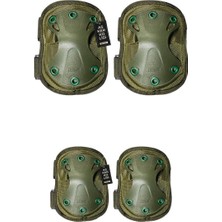 Tr Siyah Koruyucu Dizlik ve Dirseklik Takımı - Askeri Airsoft Motosiklet Bisiklet Haki Tek Ebat