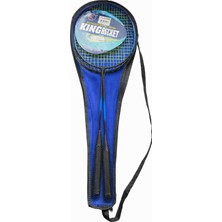 Badminton Raketi Seti, Mavi, Taşıma Çantalı, 2'li Paket Kingricket