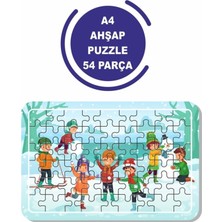 Tr Lipyos Kardan Adam ve Karda Oyun 54 Parça Ahşap Puzzle A41346