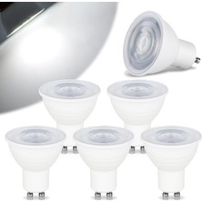 LED Ampuller GU10, 5 W Soğuk Beyaz 6000K 500 Lm Kısılabilir GU10 Spot Ac 220-240 V, 50 W Halojen